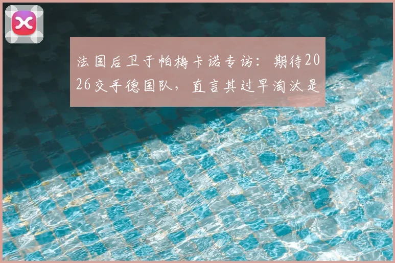 法国后卫于帕梅卡诺专访:期待2026交手德国队,直言其过早淘汰是巨大遗憾