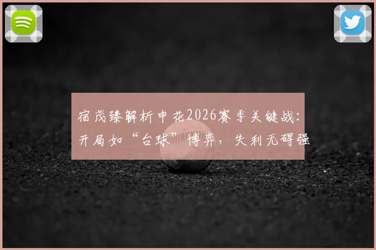 宿茂臻解析申花2026赛季关键战：开局如“台球”博弈，失利无碍强队底蕴，战术复盘与未来展望